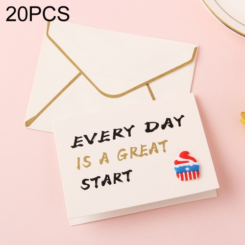 

20 PCS 3D Holiday Blessing And Thanksgiving Card with Envelope(Ice Cream Icon)