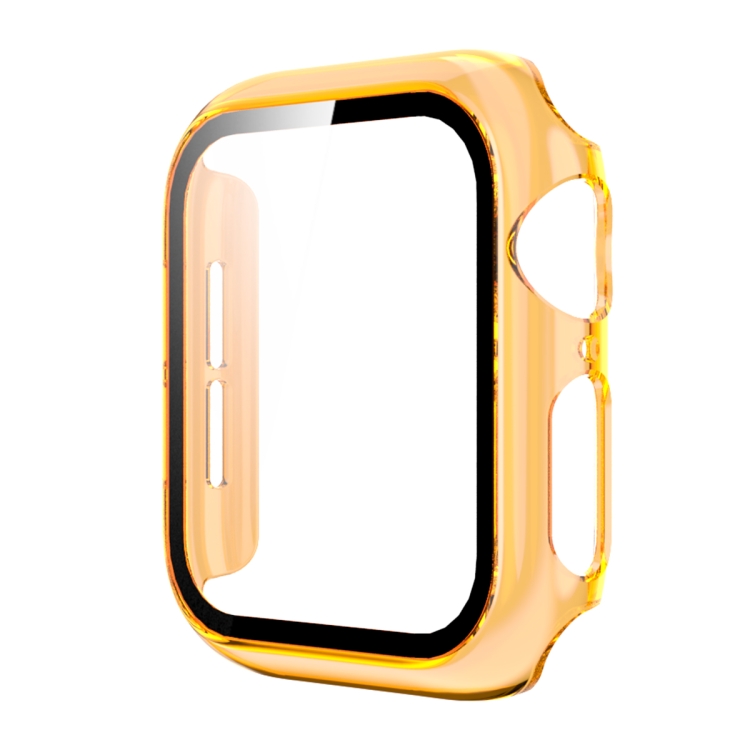 

Translucent PC+Tempered Glass Watch Case For Apple Watch Series 3&2&1 42mm(Transparent Orange)