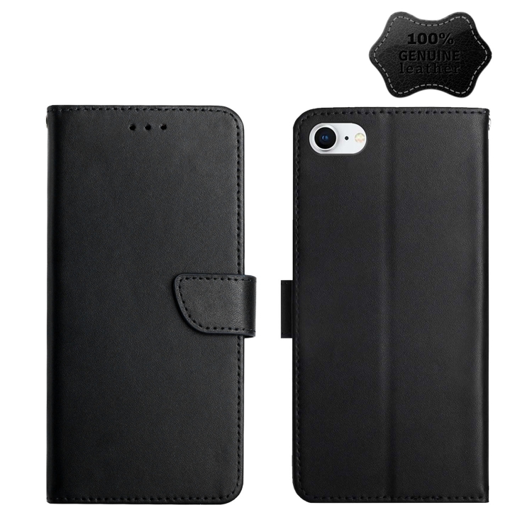 

Genuine Leather Fingerprint-proof Horizontal Flip Phone Case For iPhone 7(Black)