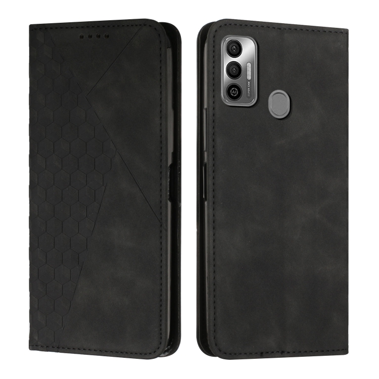 

For Tecno Spark 7 Diamond Splicing Skin Feel Magnetic Leather Phone Case(Black)
