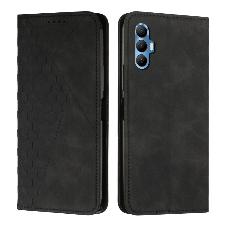 

For Tecno Spark 8P Diamond Splicing Skin Feel Magnetic Leather Phone Case(Black)