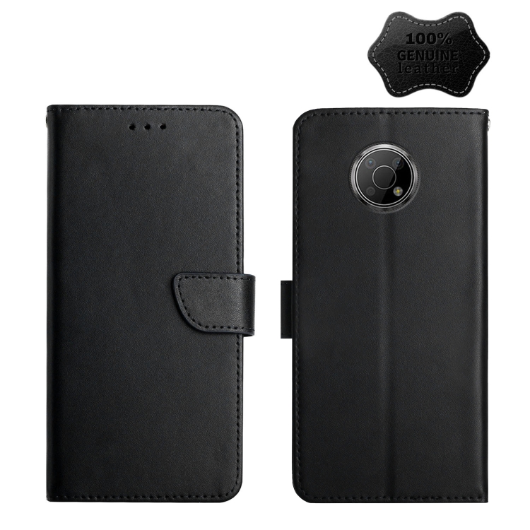

For Nokia G300 Genuine Leather Fingerprint-proof Horizontal Flip Phone Case(Black)