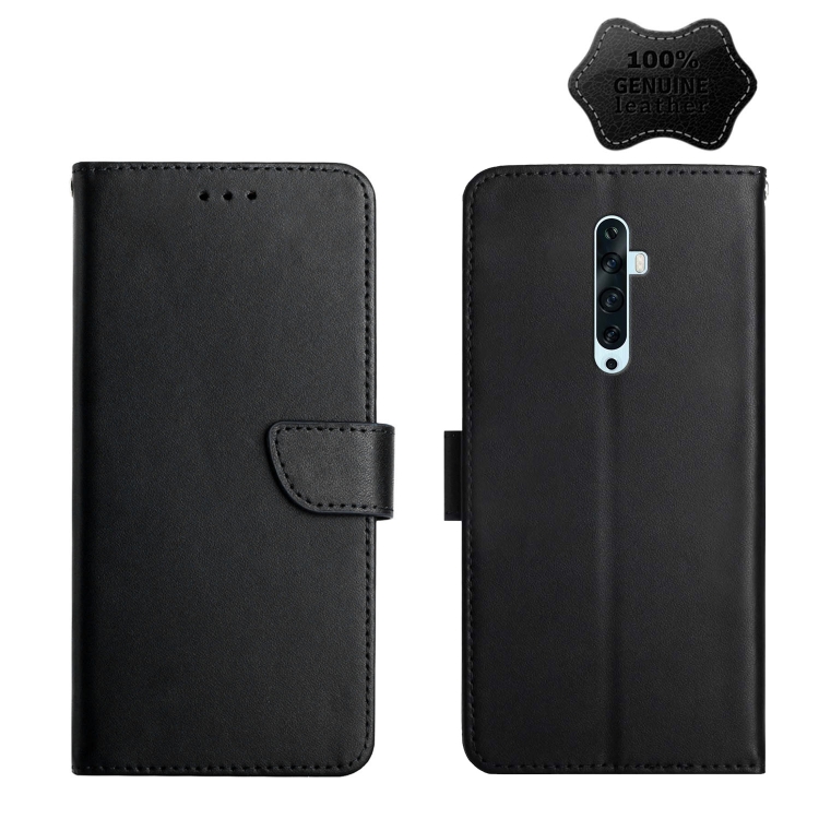 

For OPPO Reno2 F Genuine Leather Fingerprint-proof Horizontal Flip Phone Case(Black)
