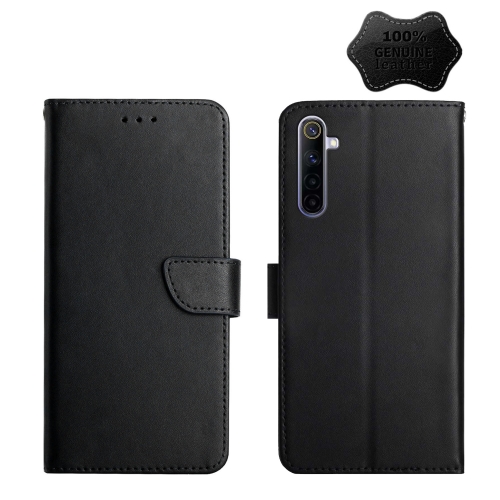 

For OPPO Realme 6 Pro Genuine Leather Fingerprint-proof Horizontal Flip Phone Case(Black)