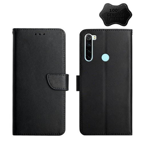 

For Xiaomi Redmi Note 8T Genuine Leather Fingerprint-proof Horizontal Flip Phone Case(Black)