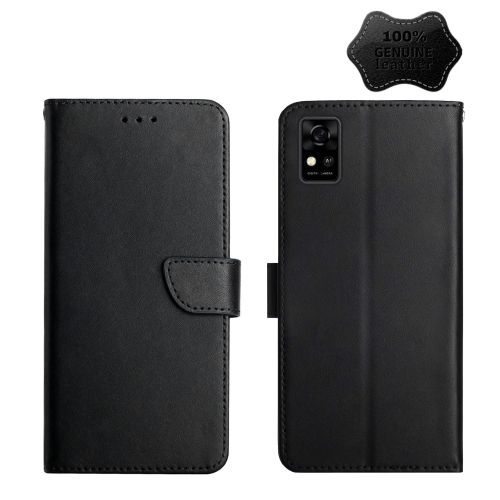 

For ZTE Blade A31 Genuine Leather Fingerprint-proof Horizontal Flip Phone Case(Black)
