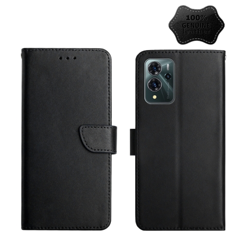 

For ZTE Blade V40 Pro Genuine Leather Fingerprint-proof Horizontal Flip Phone Case(Black)