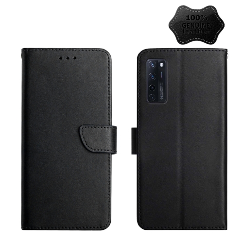 

For ZTE Axon 20 Genuine Leather Fingerprint-proof Horizontal Flip Phone Case(Black)