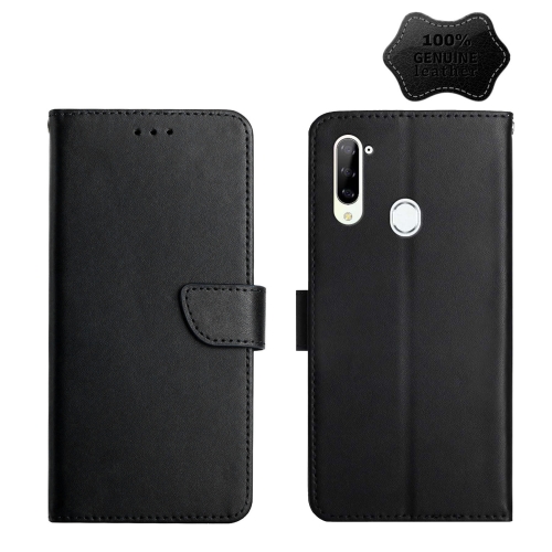 

For ZTE Libero 5G Genuine Leather Fingerprint-proof Horizontal Flip Phone Case(Black)