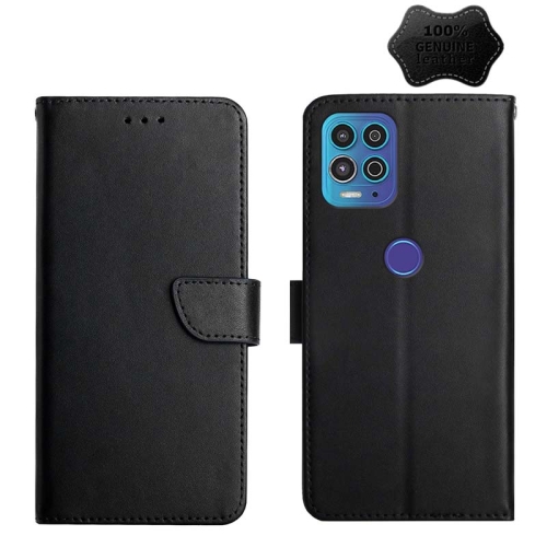 

For Motorola Moto G100 Genuine Leather Fingerprint-proof Horizontal Flip Phone Case(Black)