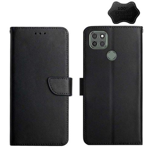 

For Motorola Moto G9 Power Genuine Leather Fingerprint-proof Horizontal Flip Phone Case(Black)