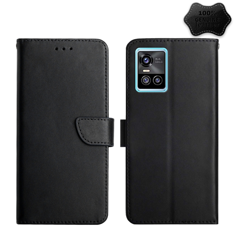 

For vivo S10 / S10 Pro Genuine Leather Fingerprint-proof Flip Phone Case(Black)