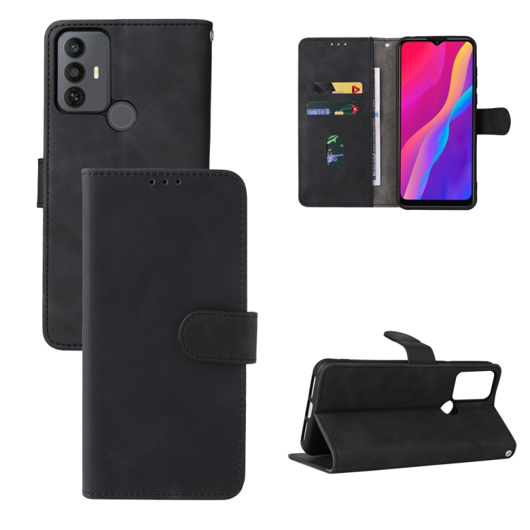

For TCL 30 SE Skin Feel Magnetic Flip Leather Phone Case(Black)