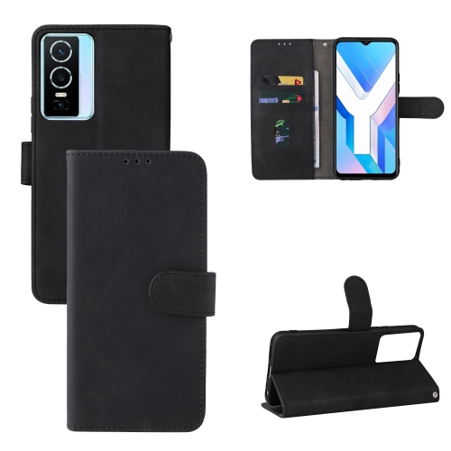 

For vivo Y76 5G/Y76S 5G/Y74S Skin Feel Magnetic Flip Leather Phone Case(Black)