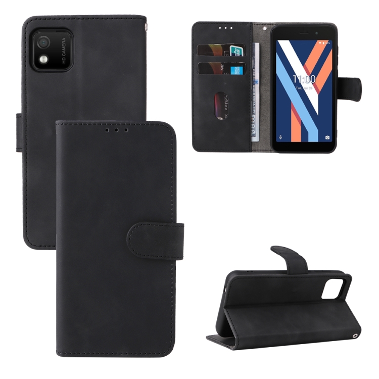

For Wiko Y52 Skin Feel Magnetic Flip Leather Phone Case(Black)