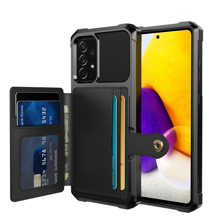 

For Samsung Galaxy A72 5G / 4G Magnetic Wallet Card Bag Leather Phone Case(Black)