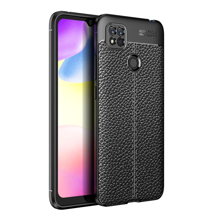 

For Xiaomi Redmi 10A Litchi Texture TPU Shockproof Case(Black)
