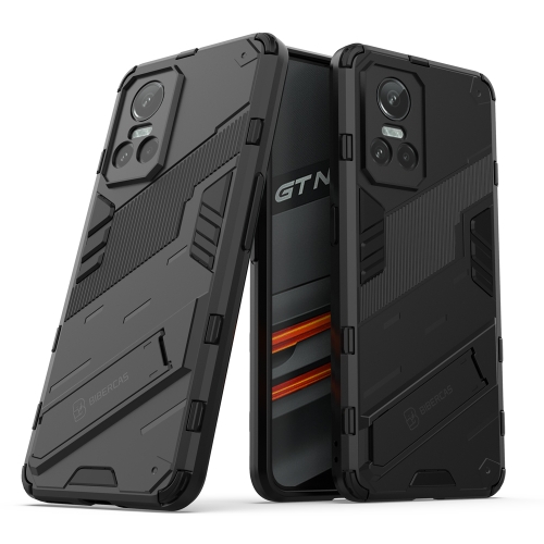 

For OPPO Realme GT Neo3 5G China Punk Armor 2 in 1 PC + TPU Shockproof Phone Case with Invisible Holder(Black)