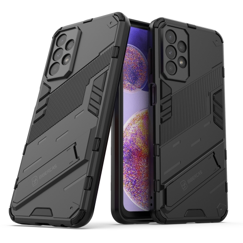 

For Samsung Galaxy A23 Punk Armor 2 in 1 PC + TPU Shockproof Phone Case with Invisible Holder(Black)