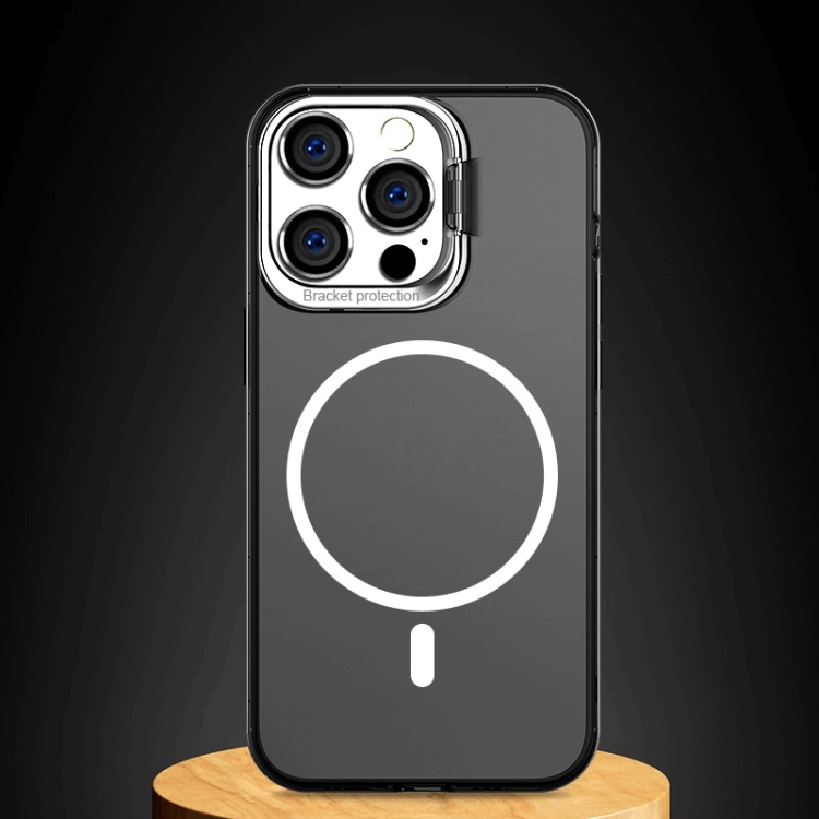 

MagSafe Magnetic Metal Lens Cover Holder Phone Case For iPhone 12(Black)