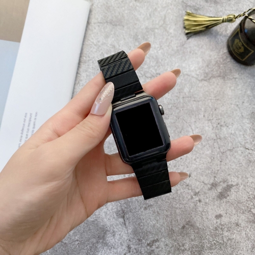 

Carbon Fiber Texture Watchband For Apple Watch Series 7 41mm / 6&SE&5&4 40mm / 3&2&1 38mm(Black)