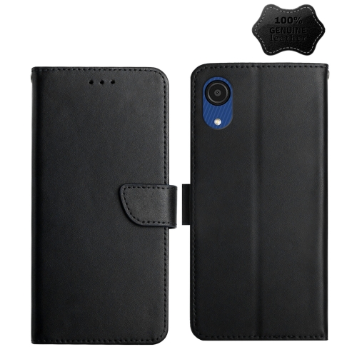 

For Samsung Galaxy A03 Core Genuine Leather Fingerprint-proof Horizontal Flip Phone Case(Black)