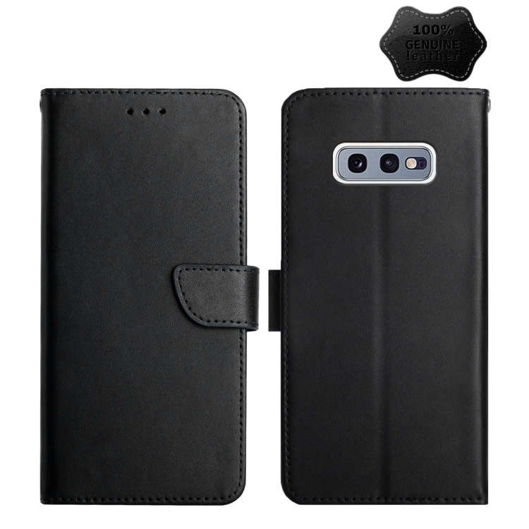 

For Samsung Galaxy S10e Genuine Leather Fingerprint-proof Horizontal Flip Phone Case(Black)