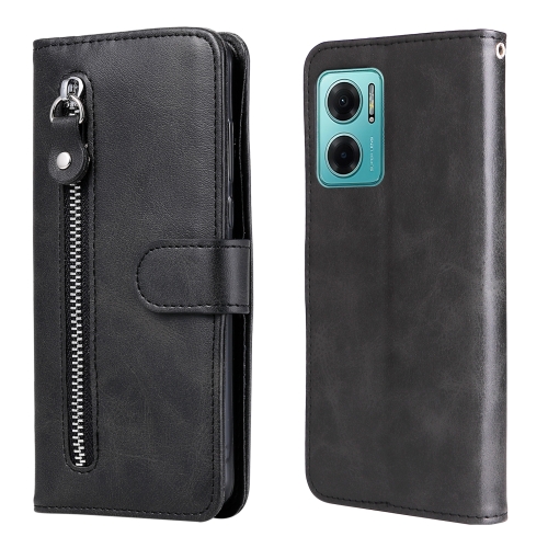 

For Xiaomi Redmi Note 11E Fashion Calf Texture Zipper Horizontal Flip Leather Case(Black)