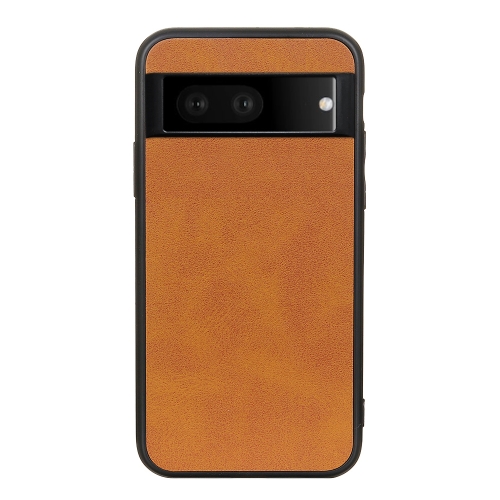 

For Google Pixel 7 Accurate Hole Two-color Calf Texture PU Phone Case(Brown)