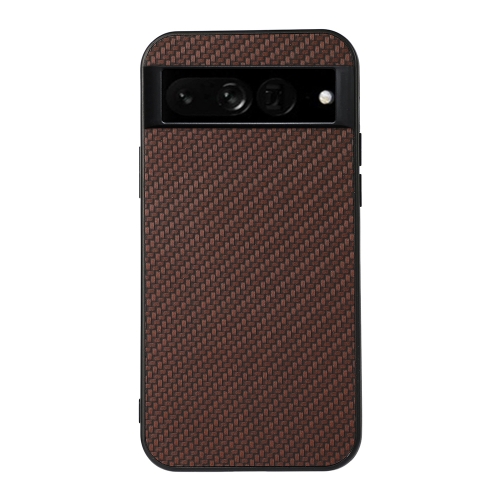 

For Google Pixel 7 Pro Accurate Hole Carbon Fiber Texture PU Phone Case(Brown)