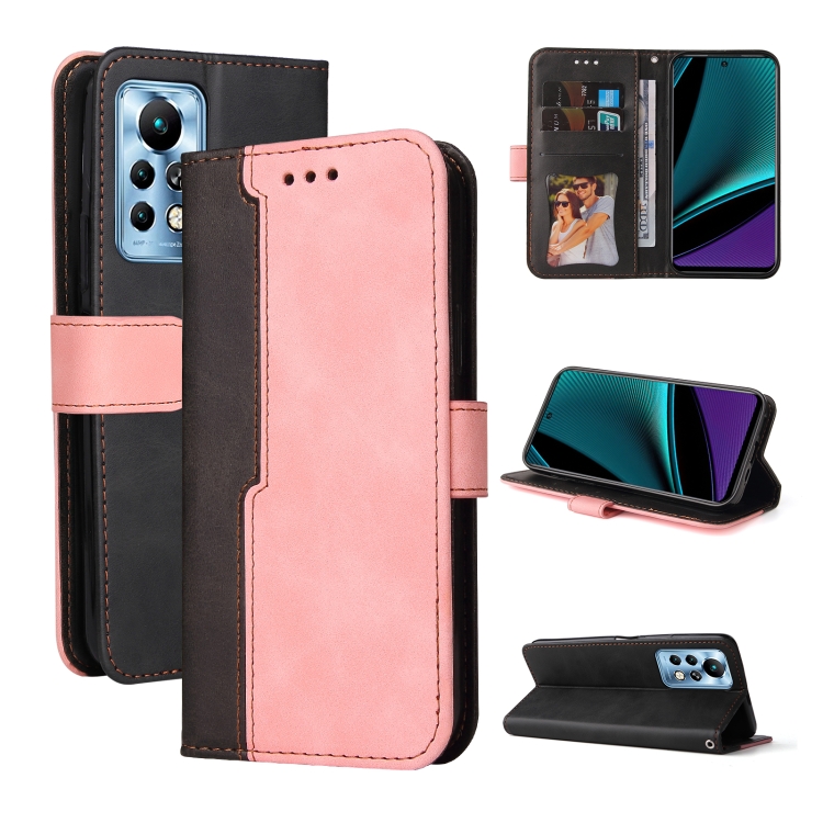 

For Infinix Note 11 Pro Stitching-Color Horizontal Flip Leather Case(Pink)
