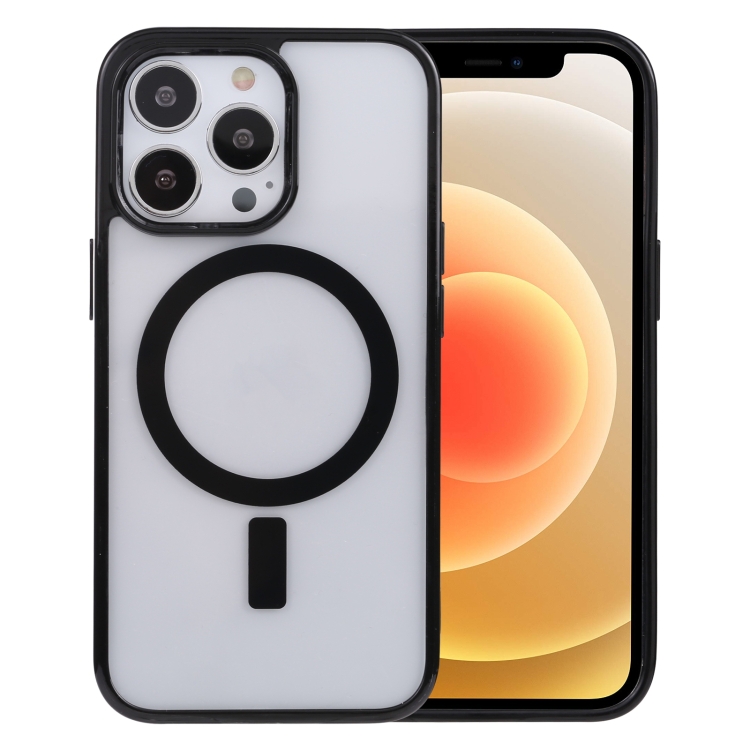 

Acrylic + TPU Masafe Magnetic Phone Case For iPhone 12(Black)