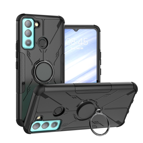 

For Tecno Pop 5 LTE Armor Bear Shockproof PC + TPU Phone Case(Black)