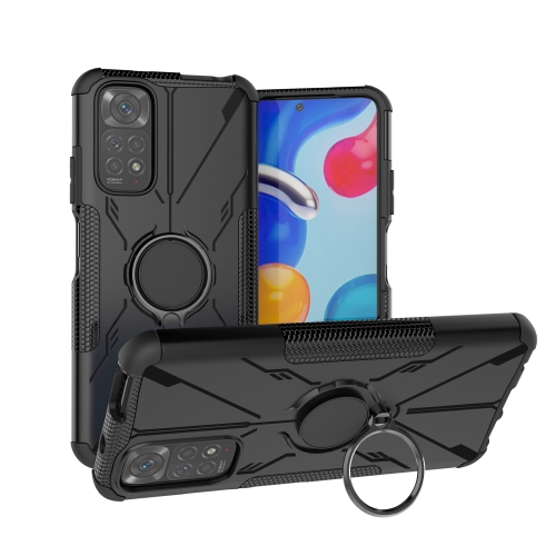 

For Xiaomi Redmi Note 11/Redmi Note 11S 4G Global Armor Bear Shockproof PC + TPU Phone Case(Black)