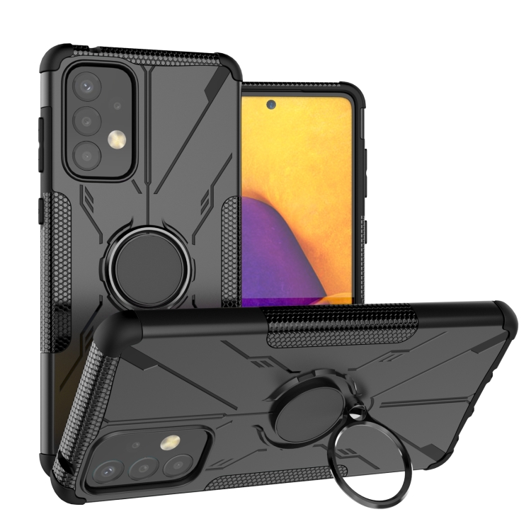 

For Samsung Galaxy A73 5G Armor Bear Shockproof PC + TPU Phone Case(Black)