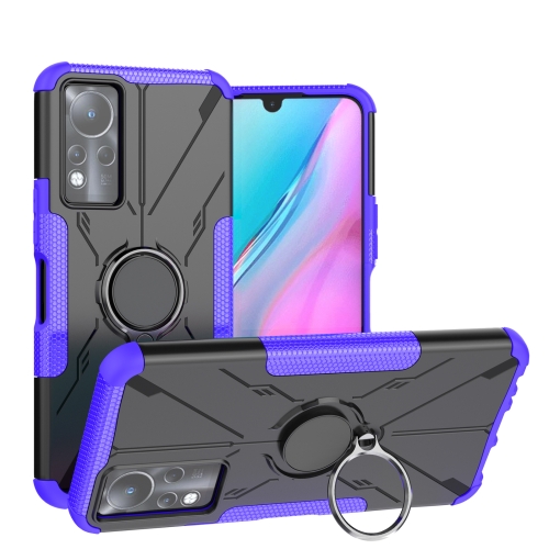 For Infinix Note 11 Armor Bear Shockproof PC + TPU Phone Case(Purple)