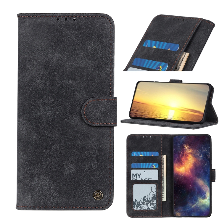 

For Xiaomi Redmi 10A Antelope Texture Magnetic Buckle Leather Phone Case(Black)