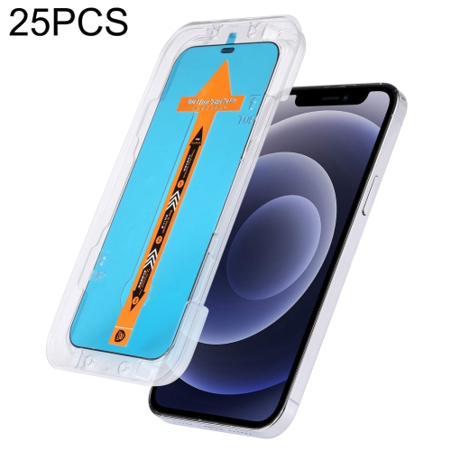 

25 PCS Fast Attach Dust-proof Anti-static Tempered Glass Film For iPhone 12 mini