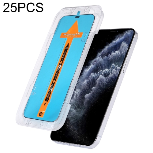 

25 PCS Fast Attach Dust-proof Anti-static Tempered Glass Film For iPhone 11 Pro / XS / X