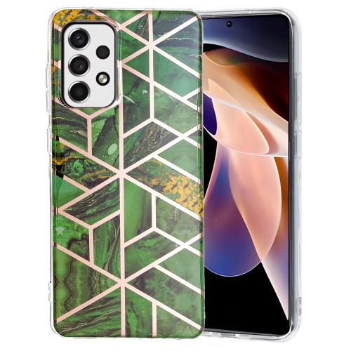 

For Samsung Galaxy A13 4G Electroplating Pattern TPU Phone Case(Green Rhombus)