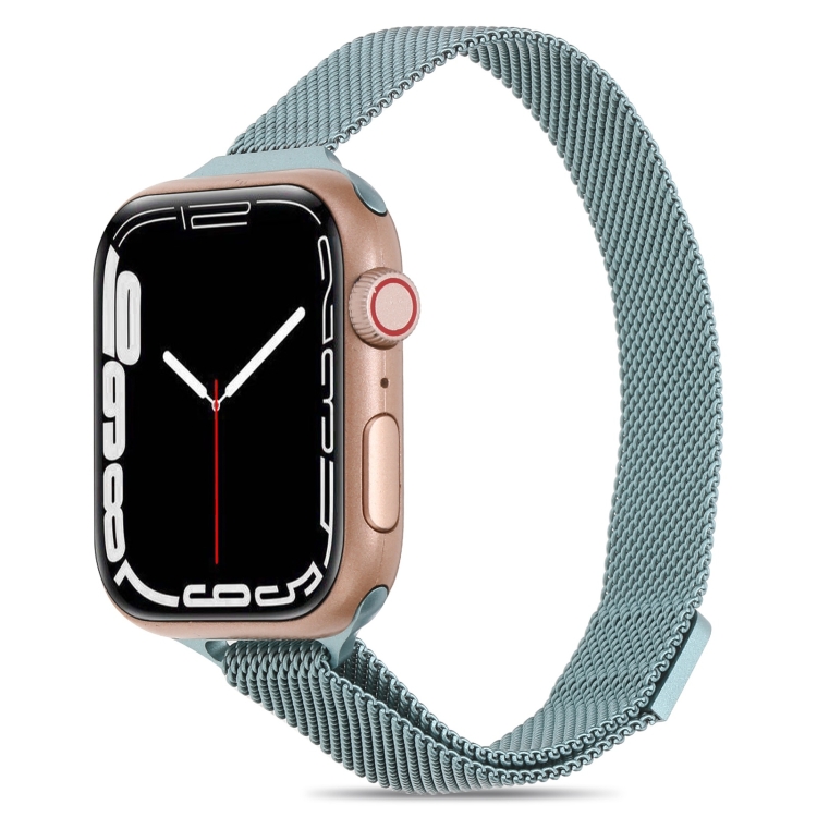 

Milanese Small Waist Watch Band For Apple Watch Series 7 41mm / 6&SE&5&4 40mm / 3&2&1 38mm(Emerald Green)
