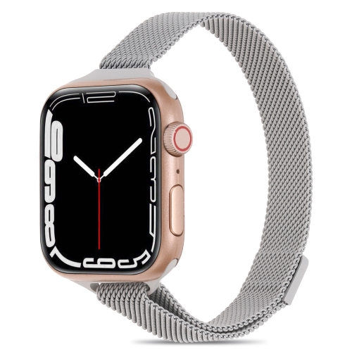 

Milanese Small Waist Watch Band For Apple Watch Series 7 41mm / 6&SE&5&4 40mm / 3&2&1 38mm(Cold Grey)