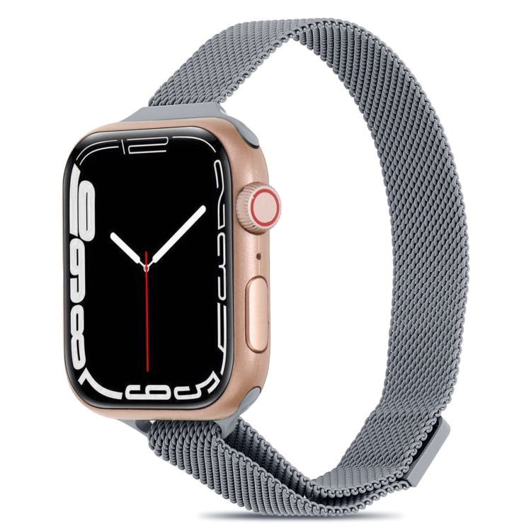 

Milanese Small Waist Watch Band For Apple Watch Series 7 45mm / 6&SE&5&4 44mm / 3&2&1 42mm(Space Grey)