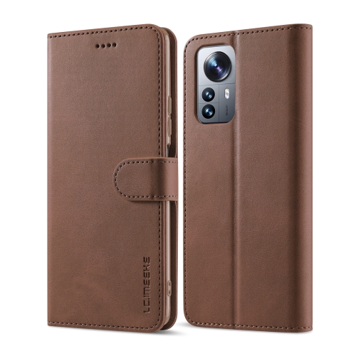 For Xiaomi 12/12X LC.IMEEKE Calf Texture Leather Phone Case(Coffee)