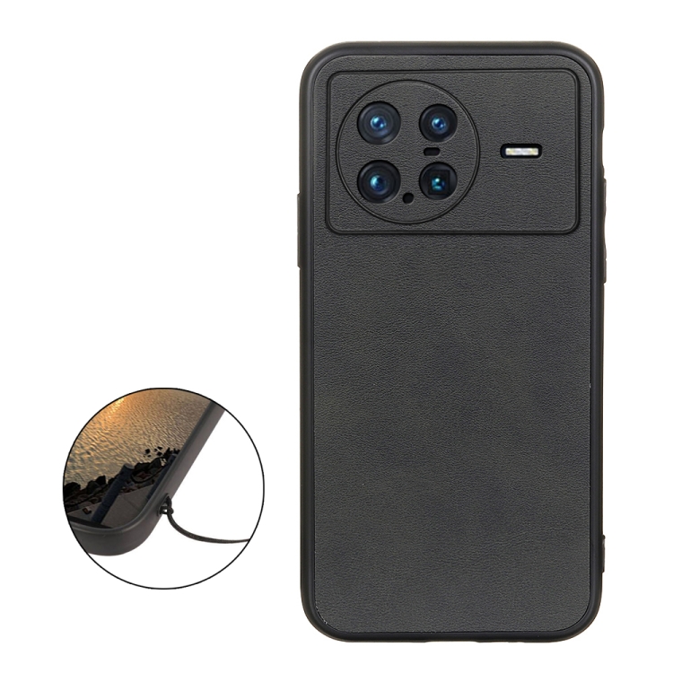 

For vivo X Note Accurate Hole Two-color Calf Texture PU Phone Case(Black)