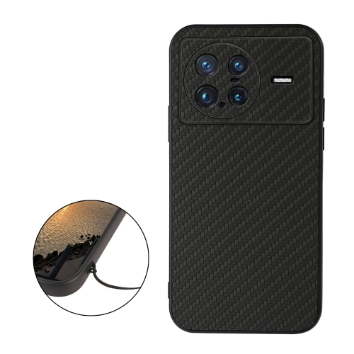 

For vivo X Note Accurate Hole Carbon Fiber Texture PU Phone Case(Black)