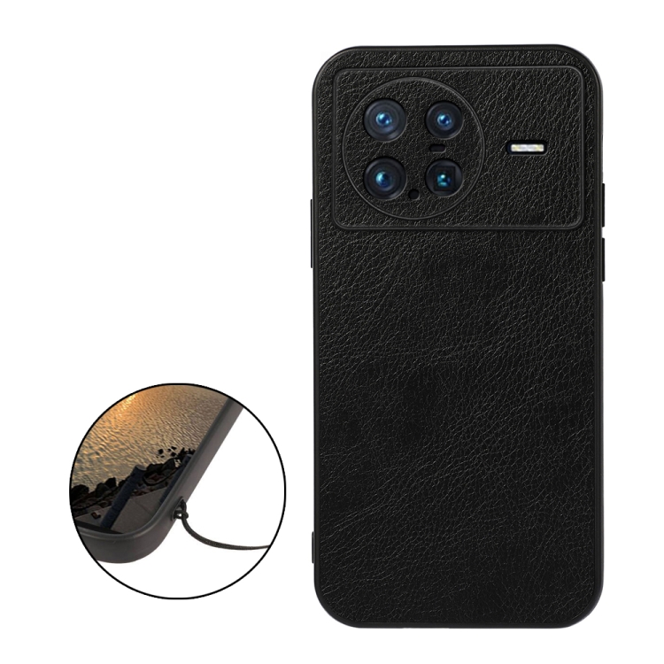 

For vivo X Note Accurate Hole Two-color Litchi Texture PU Phone Case(Black)