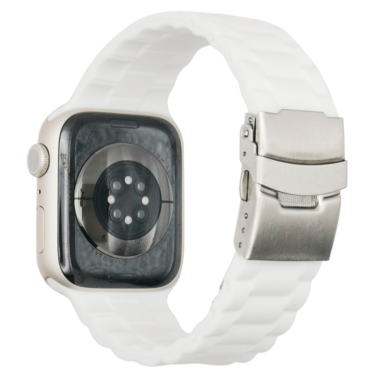

Three Beads Watch Band For Apple Watch Ultra 49mm / Series 8&7 45mm / SE 2&6&SE&5&4 44mm / 3&2&1 42mm(White)