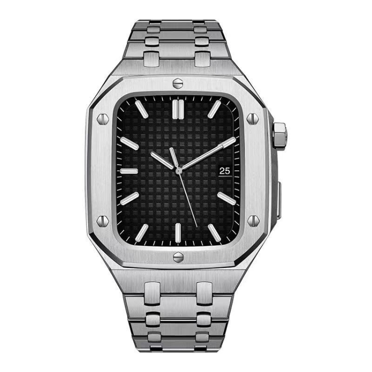 

Integrated Oak Metal Watch Band + Watch Case For Apple Watch Series 6&SE&5&4 44mm(Silver)