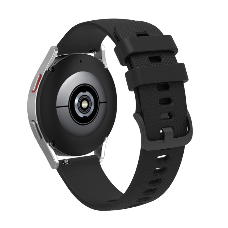 

22mm Pockmarked Tonal Buckle Silicone Watch Band for Huawei Watch / Samsung Galaxy Watch(Black)